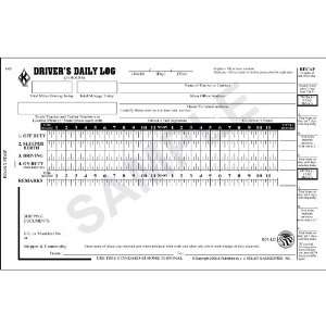  Document, Drivers Daily Log Book w/Detailed DVIR; 2 ply, Book 