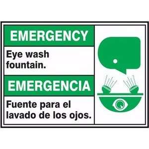  EMERGENCY EYE WASH FOUNTAIN (BILINGUAL SPANISH) Sign   10 