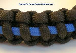 Thin Blue Line   Custom Size   Law ParaCord Bracelet  