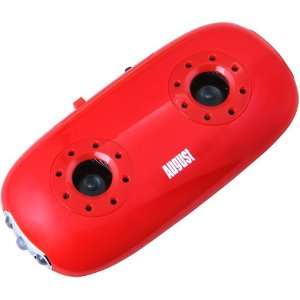   Stereo Speakers and LED Flashlight  Red  Players & Accessories