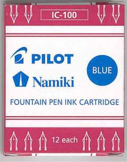 NAMIKI Pilot Fountain Pen Ink Cartridges 12 pk BLUE  