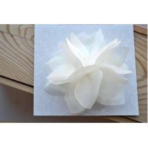  Iridescent Ivory Tulle Flower Hair Clip/brooch: Beauty