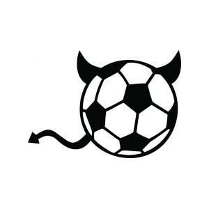 Soccer devil   Wall Sticker   Removeable Wall Decal   selected color 