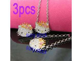 HOT PINK crown hello kitty necklace ring bracelet 1 set C12 Christmas 