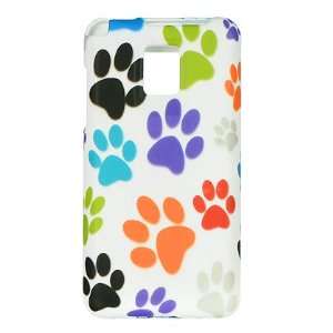 LG Optimus 2x G2X (T Mobile) White Rainbow Puppy Paws Rubber Touch 