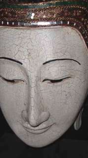 HUGE TEAK WOOD CAMBODIAN KHMER BUDDHA HEAD & STAND  