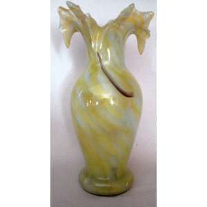  End of Day Glass Ruffled Vase 