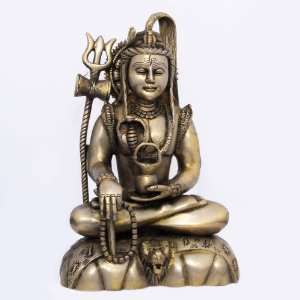    Hindu Religious Statue God Shiva Brass Figurine