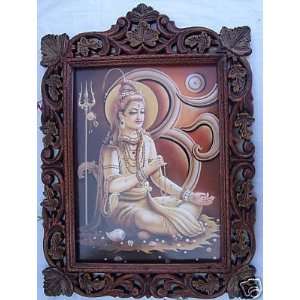  Om & Lord Shiva, Wood Craft Frame 
