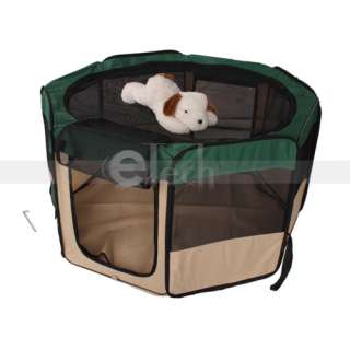   Pet Puppy Dog Cat Large Playpen Kennel Exercise Pen Crate Green  