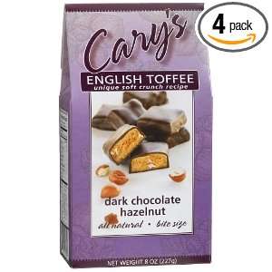 Carys Of Oregon Dark Chocolate Hazelnut English Toffee, 8 Ounce Boxes 