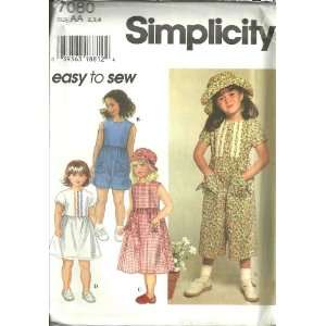  Childs Romper, Dress And Hat (Simplicity Sewing Pattern 