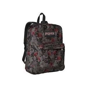 jansport skull and roses backpack