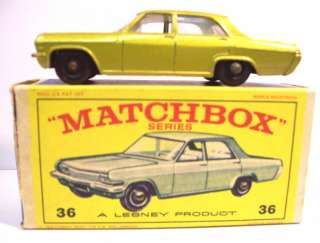 1966 Lesney Matchbox #36C Opel Diplomat Scarce E3 Box  