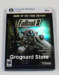 FALLOUT 3 Game of The Year Edition w/ All 5 Add On Packs PC Game NO 