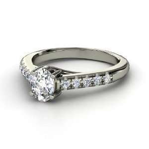  Boulevard Ring, Oval Diamond Palladium Ring Jewelry