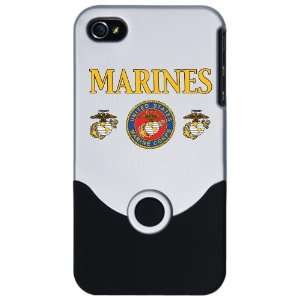 iPhone 4 or 4S Slider Case Silver Marines United States Marine Corps 