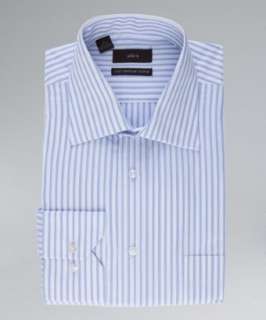 Alara light blue bar striped cotton spread collar dress shirt 