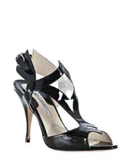 Brian Atwood black patent leather Vixen sandals   
