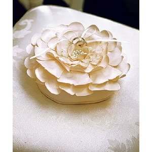  Floral Wedding Ring Pillow   Ivory