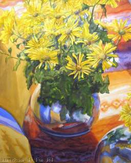   , Yellow Mums, Original Watercolor Painting flowers Art Artwork OBO