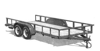 8X16 Low Deck Tandem Utility Trailer Plans,Instructions  