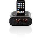 New Black Alarm Clock Radio iPod MP3 Dock Station w Aux  