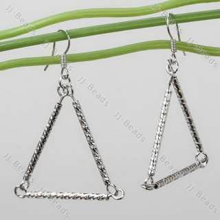 Silvery Triangle Stick Hook Dangle Nickel Free Earring  