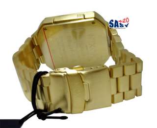 Nixon A323501 Synapse Gold Tone Stainless Steel Digital Men Watch New 