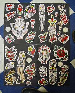 Old school traditional tattoo flash design sheets  