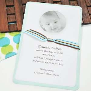  Circle Baby Photo Announcement & Ribbon Kit in Blue Baby