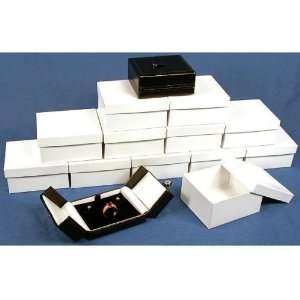  12 Ring Earring Boxes Black White Leather Gift Display 