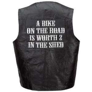  7Pc Genuine Leather Motorcycle Vest Set