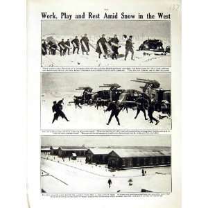 1917 WORLD WAR BRITISH SOLDIERS HOSPITAL SNOW GAMES 