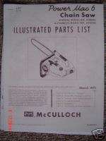 McCulloch Power mac 6 Parts list  