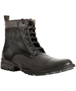 Mark Nason Lounge black leather trim canvas Onestep lace up boots 