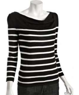 Moschino Cheap and Chic black wool breton striped sweater   up 
