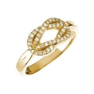    14K Yellow Gold 1/5 ct. Love Knot Diamond Ring: Katarina: Jewelry