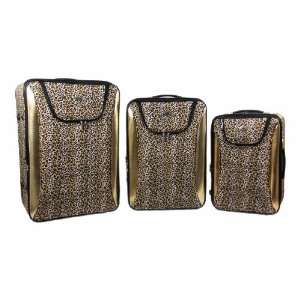   Piece Tan & Brown Leopard Print Luggage Set Travel: Everything Else