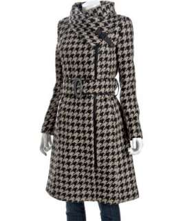 Soia & Kyo black houndstooth Chel H belted coat  BLUEFLY up to 70% 