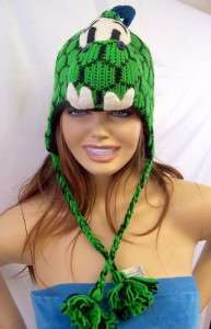 Womens Turtle Tortoise Hat Cartoon Animal Warm Wool Winter Ski Cap Ear 