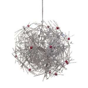  5 Wire Mesh Ball Ornament Platinum (Pack of 6)