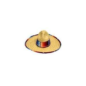 Child Size Mexican Sombreros Trimmed with Serape Toys 