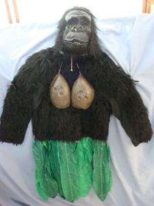 GORILLA MASK+GIRL SUIT W/BRA PLANET OF THE APES ZOOKEEPER HALLOWEEN 