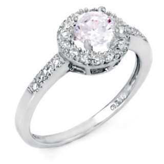 Sterling Silver CZ Cubic Zirconia Promise Engagement Ring Designer 