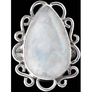  Rainbow Moonstone Ring   Sterling Silver 