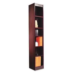  Narrow Profile Bookcase, Wood Veneer, 6 Shelf, 12w x 12d x 