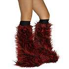 Psychedelic Red Brown Rooster Furry Fluffy Fluffies Rave Boot Cover 