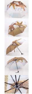 new sea star coffee folding Umbrella rain sun two use  