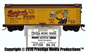    Trains 47100 Burp Oh Beer 40 Wood Sheathed Ice Reefer Car BBX 201